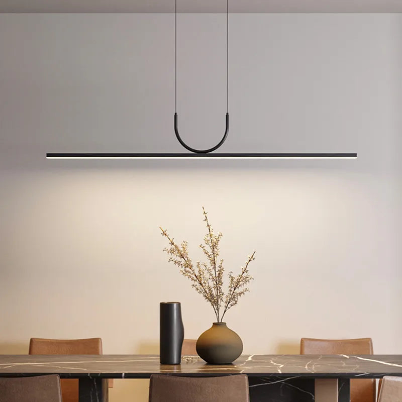 Modern LED Ceiling Chandelier - Sleek Black Pendant Lamp