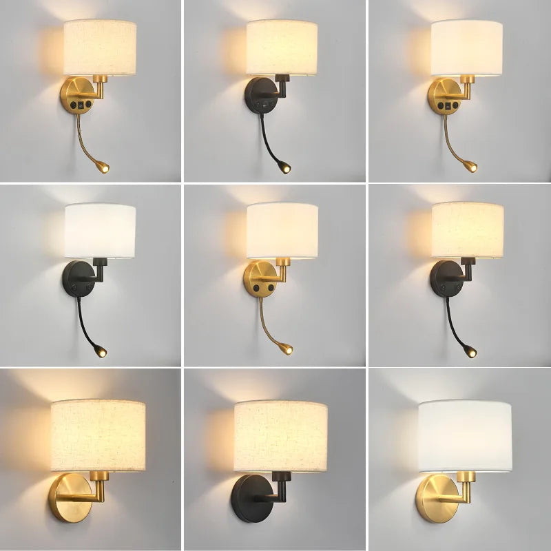 Modern Bedside Wall Lamp with Rotating Spotlight - Stylish and Functional Lighting for Every Room