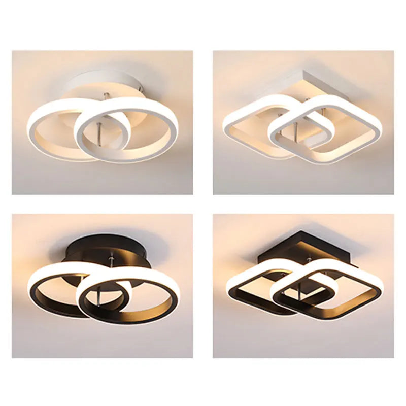 Square Modern Chandelier LED Home Ceiling Mounted Lighting for Living Room, Corridor, Bedroom, Kitchen