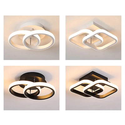 Square Modern Chandelier LED Home Ceiling Mounted Lighting for Living Room, Corridor, Bedroom, Kitchen