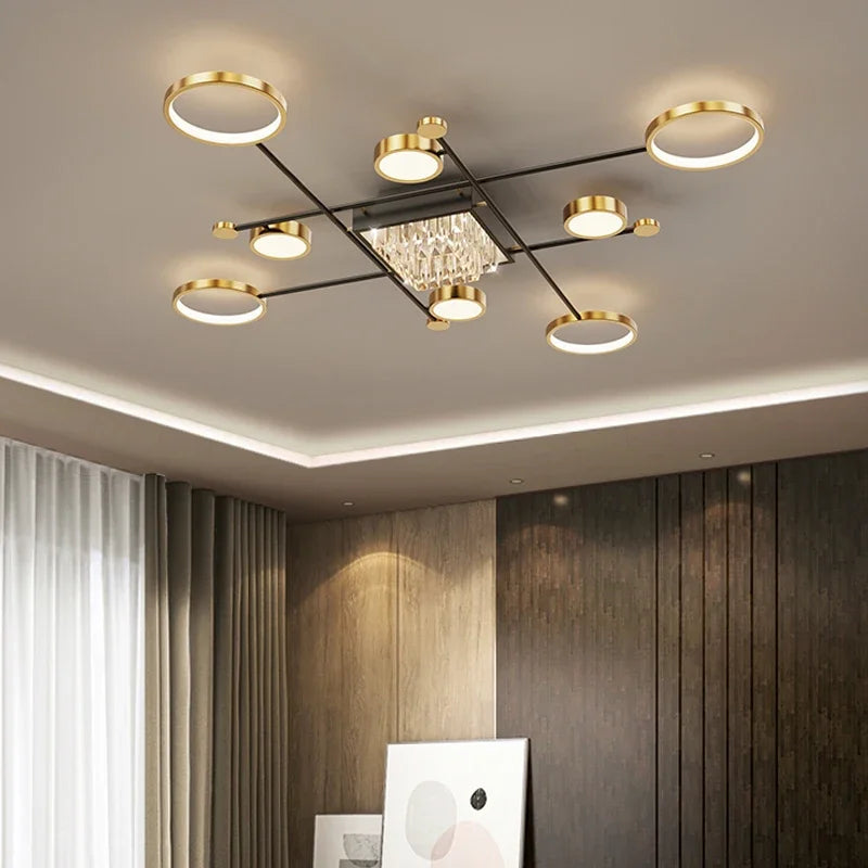 Modern Nordic Square Crystal Chandelier - Creative Living Room and Bedroom Lighting Fixture