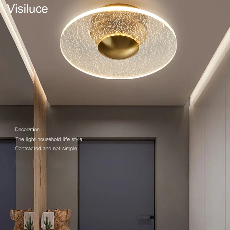 Modern LED Flush Mount Ceiling Light Fixture - Decorative Home Lighting for Aisle, Entrance, Cloakroom, Hallway, Corridor, Balcony