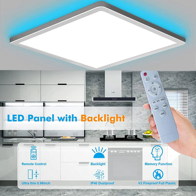 Energy-Saving LED Ceiling Lamp Flush Mount with Dimmable Brightness for Living Room