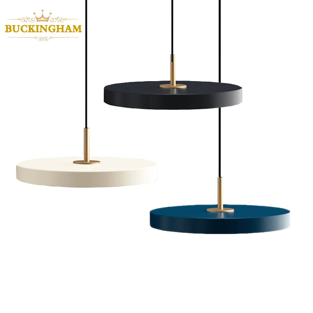 Northern Europe Minimalist Metal Pendant Light: Modern Round Saucer Hanging Lamp for Dining and Bedroom Decor