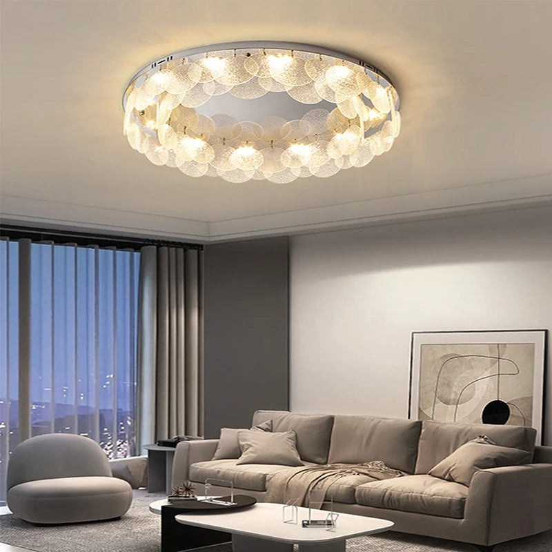 Luxury Living Room Crystal Lamp - Modern Simple Atmosphere Ceiling Lamp Package for Whole House