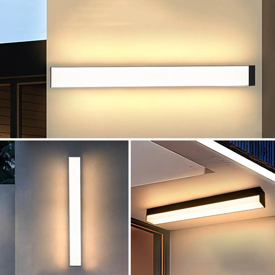 Waterproof LED Long Wall Lamp - Outdoor Exterior Wall Light for Courtyard Gate Villa Entrance