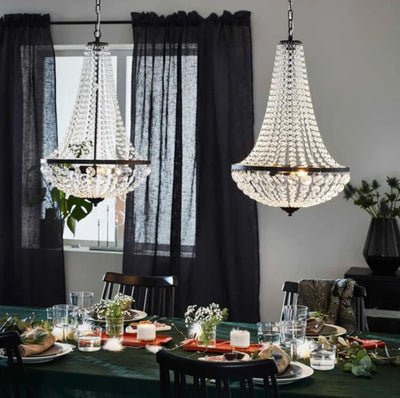 Modern Crystal Chandelier - Elegant Lighting Fixture for Living and Dining Spaces