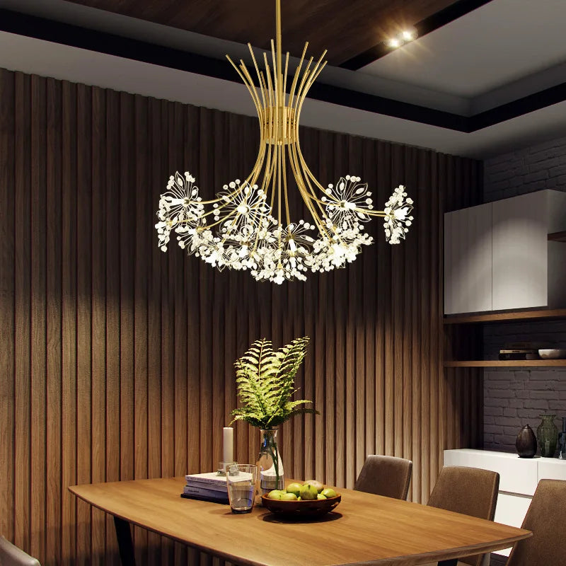 Modern Crystal Bouquet Flowers Chandelier - Radiant Elegance for Dining and Living Spaces