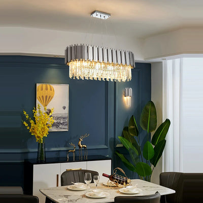 Luxury Gold Silver Black Crystal Designer Hanging Lamps LED Chandelier