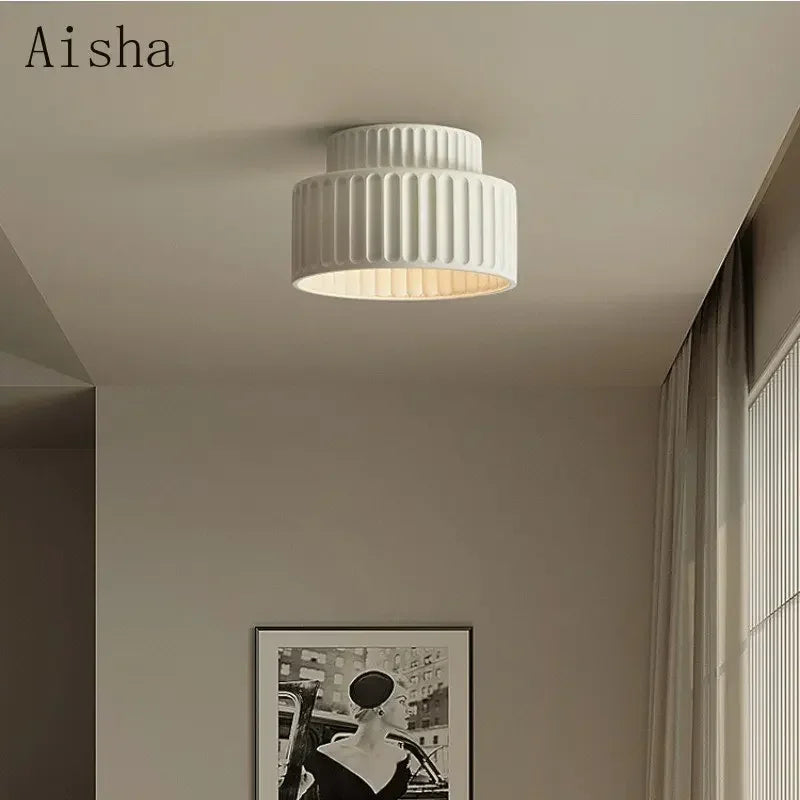 Japanese Style Wabi-Sabi Balcony Ceiling Lamp for Nordic Home Lighting