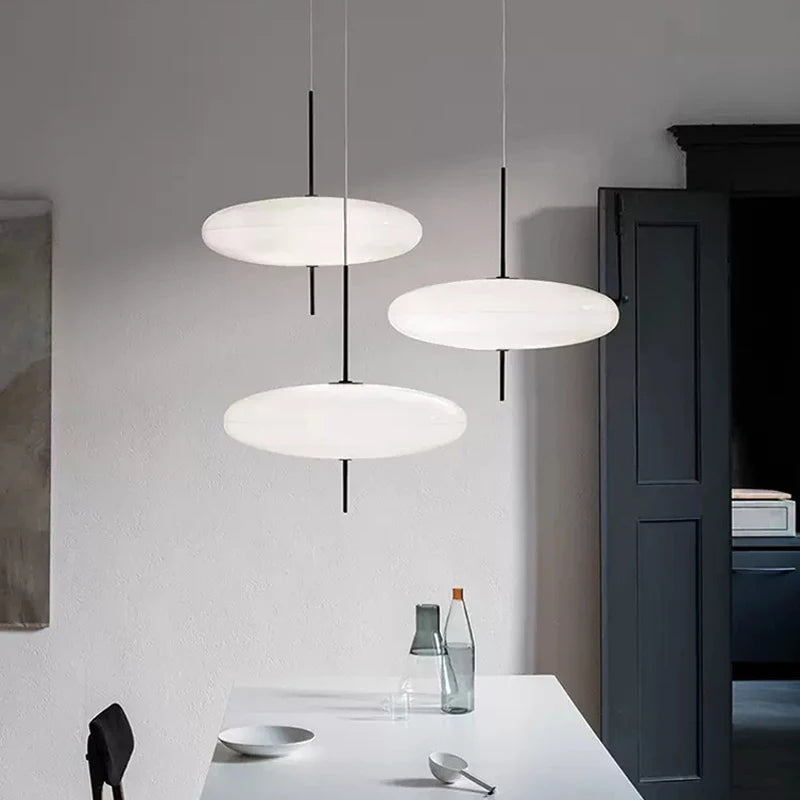 Modern Flying Saucer Pendant Light: Minimalist LED Hanging Lamp for Living Rooms, Bedrooms, and Restaurants