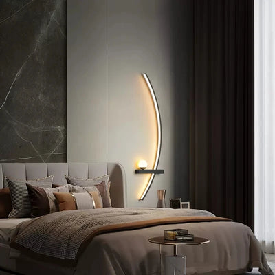 Modern LED Wall Lamp Black Gold - Elegant Illumination for Interior Decor