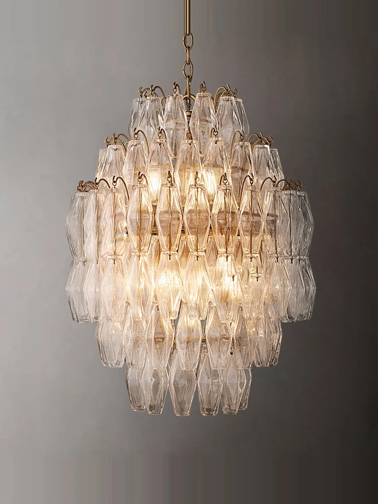 Chrome Gold LED Chandelier - Modern Retro Suspension Light for Kitchen & Dining Room