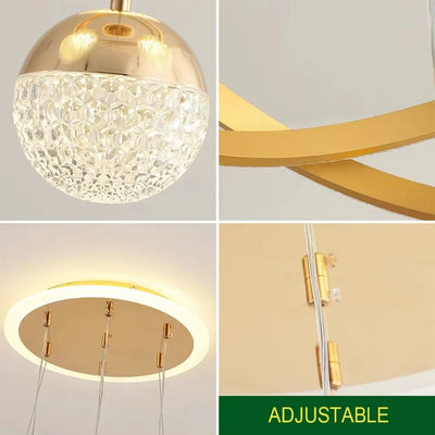 Contemporary LED Ring Chandelier Pendant Light for Dining Room Living Room Bedroom Kitchen Interior