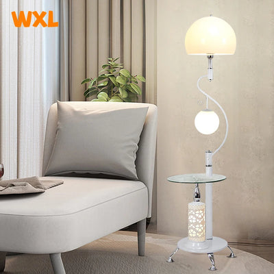 Simple Modern Floor Lamp - Integrated Coffee Table Design for Living Room, Bedroom, and Study