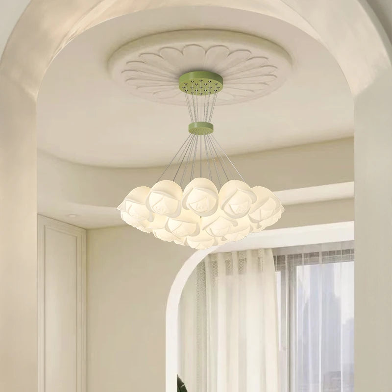 Minimalist LED Rose Pendant Lights - Elegant Interior Lighting for Various Spaces