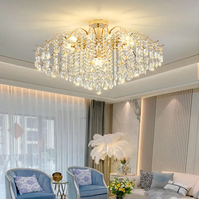 Luxury Crystal LED Chandelier - Modern Design for Elegant Living Room Decor