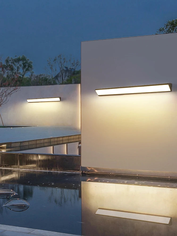 LED Waterproof Wall Lamp - IP65 Outdoor Long Strip Exterior Line Light