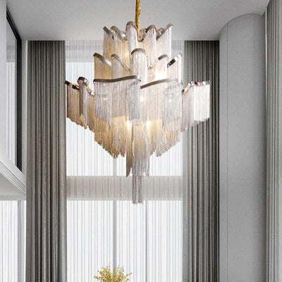 Post-modern Led Tassel Chandelier: Elevate Your Space with Creative Luxury