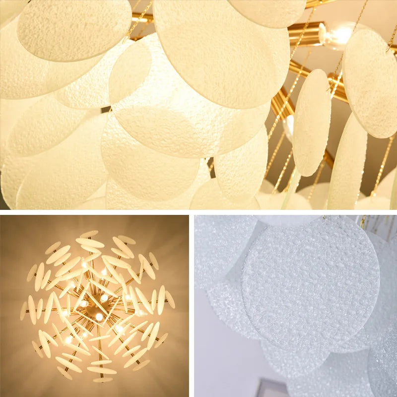 Nordic Glass Ceiling Chandelier with Frosted Glass Shades