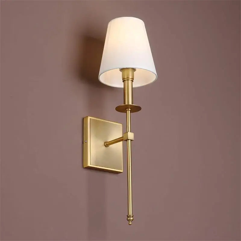 Classical Wall Lamp with Flared White Textile Lamp Shade: Add Elegance to Your Space