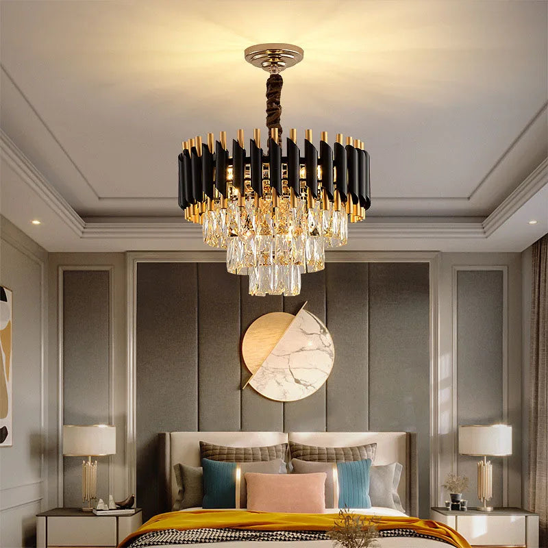 Modern Luxury Crystal Pendant Lights - Gold Ceiling Chandelier for Bedroom, Living, Dining Room Lighting