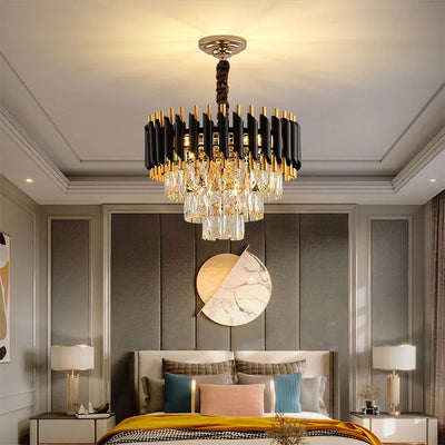 Modern Luxury Crystal Pendant Lights - Gold Ceiling Chandelier for Bedroom, Living, Dining Room Lighting