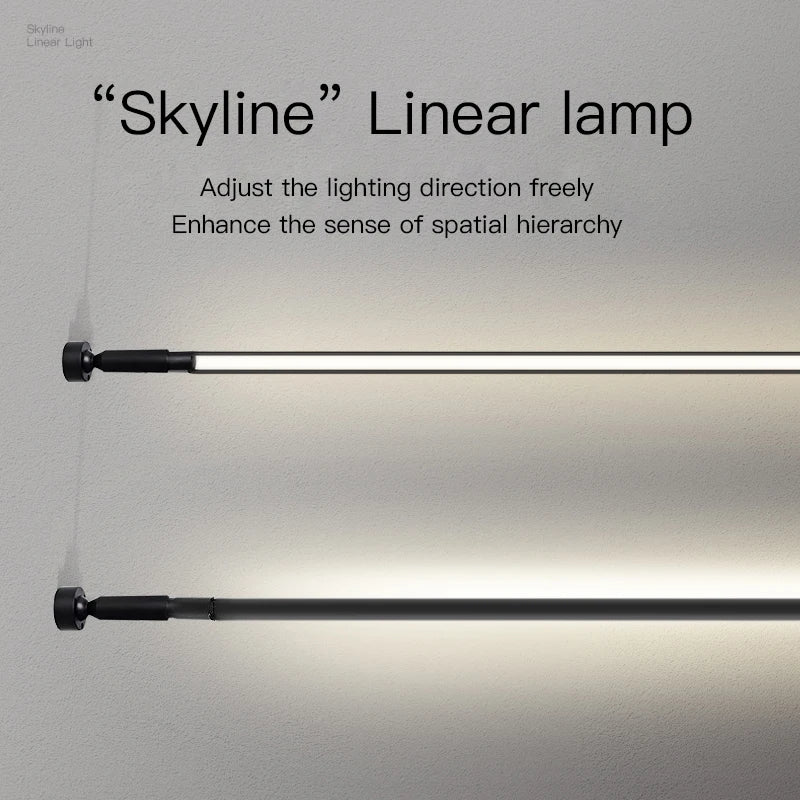 Skyline Steel Strip DIY Linear LED Wall Lamp - Modern Creative Interior Decoration for Aisle, Bedroom, and Exhibition Hall