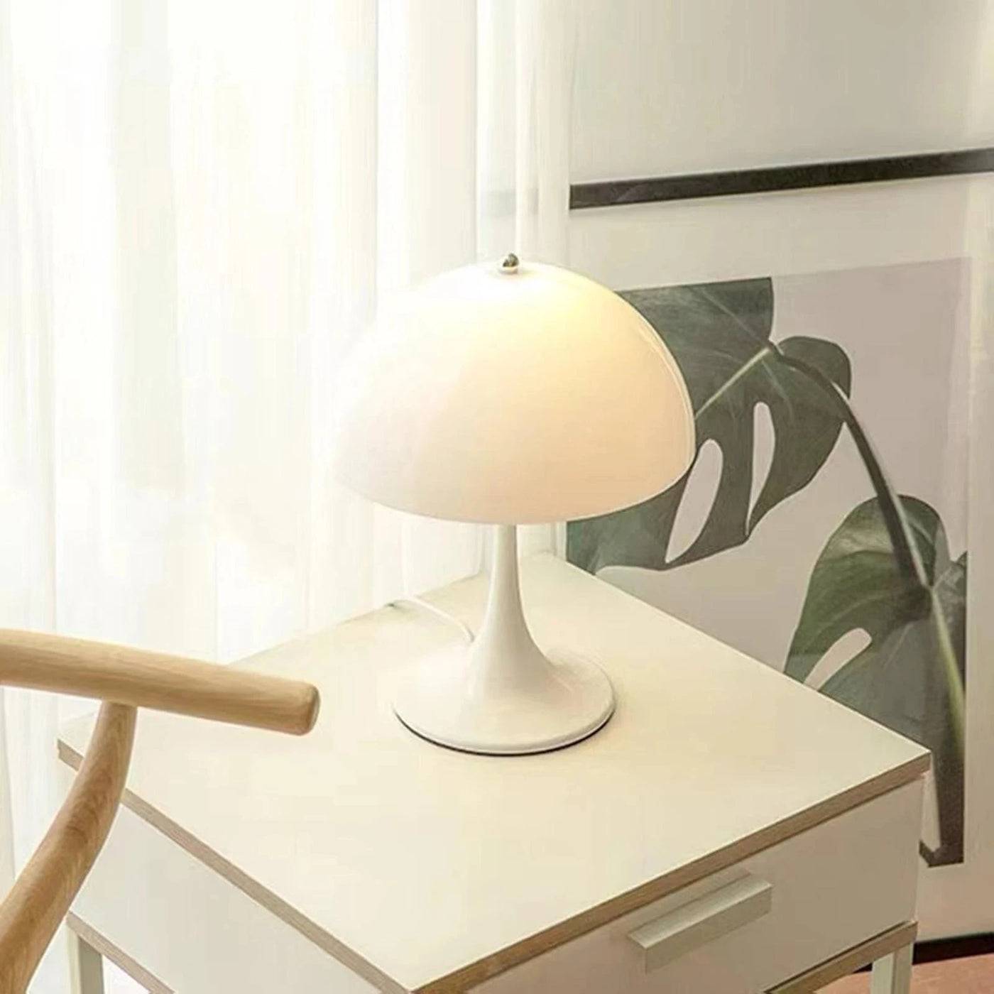 Sleek Modern Mushroom Table Lamp - Creative Lighting Fixture for Bedroom, Bedside, Office, and Study