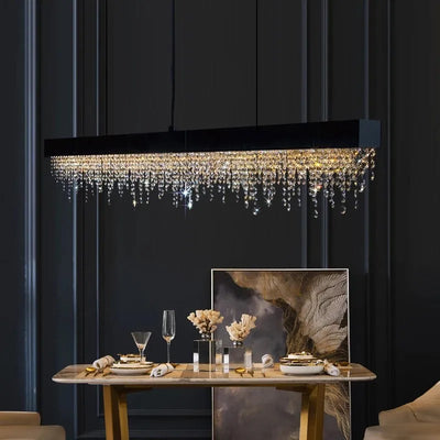 Contemporary LED Crystal Chandelier - Elegant Lighting Fixture for Luxury Dining and Home Decor