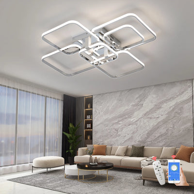 Modern Ceiling Chandelier - Gold Chrome Living Room Dimmable Bedroom Ceiling Light with 3-6 Heads for Kitchen Lamp