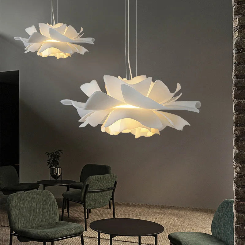 Nordic White Acrylic Flower Pendant Lights - Elegant Decor for Home Bar, Dining Room, Bedroom