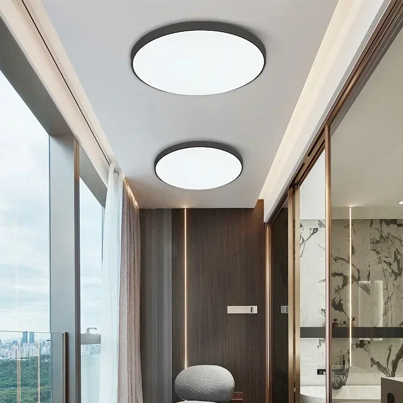 Contemporary Circular LED Ceiling Lamp - Study Eye Protection Lamp for Bedroom, Bathroom, Hallway