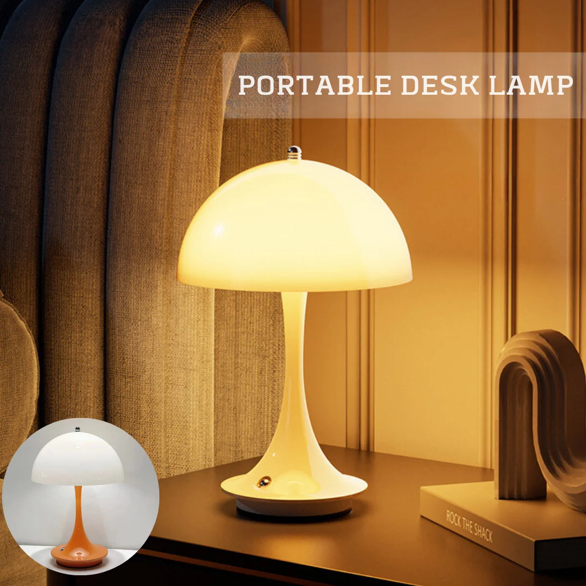 Modern Mushroom USB Rechargeable LED Table Lamp – Sleek Night Light for Bedroom & Dining