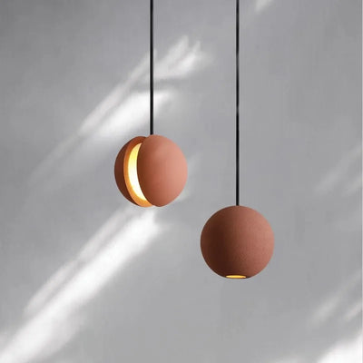 Modern Creative Cement Pendant Light - LED Moon Planet Hanging Lamp for Ceiling