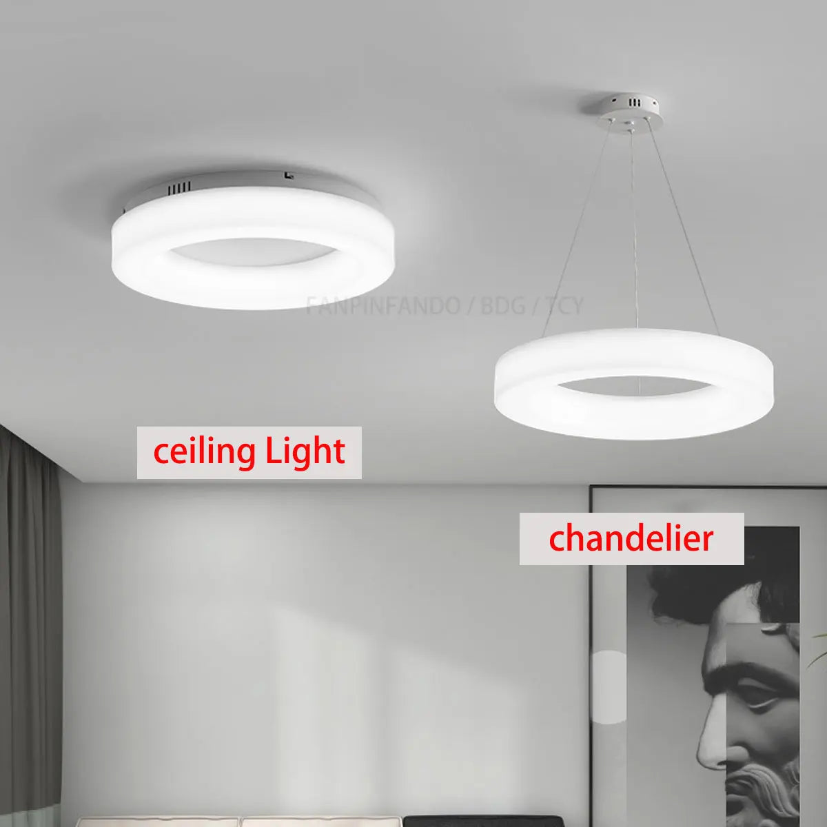 Nordic LED Ceiling Light - Modern Chandelier for Living Room, Bedroom, Study, Dining Room, Kitchen - Indoor Pendant Lights