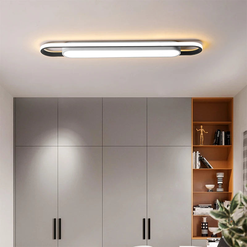 Modern LED Ceiling Light - Minimalist Black and White Acrylic Balcony Lights for Bedroom, Living Rooms, Study Illumination Luminaire