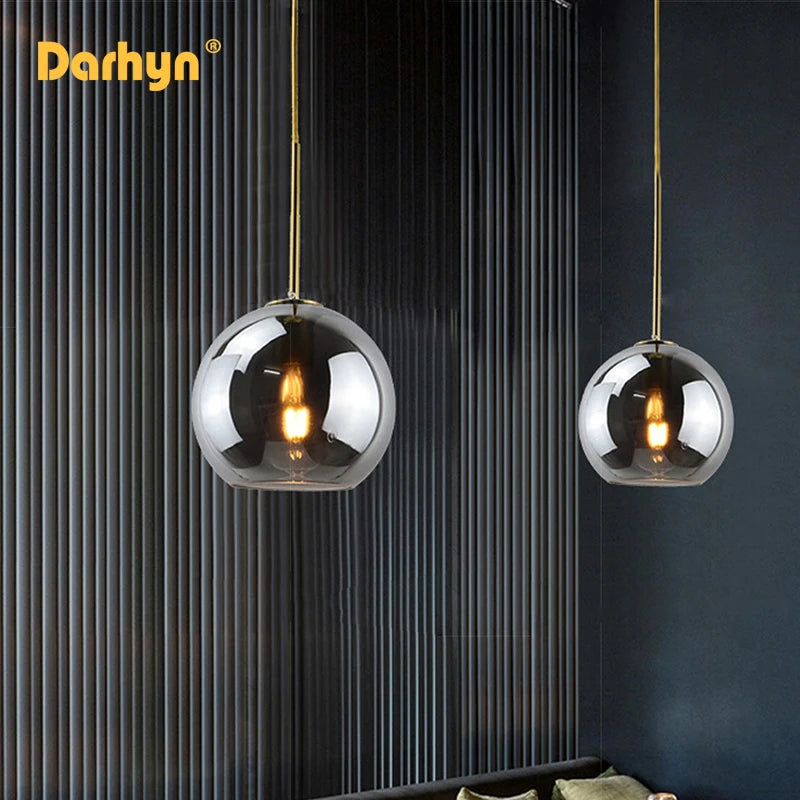 Retro Glass Pendant Light - Modern Hanging Lamp for Home Decor