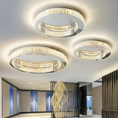 Nordic LED Crystal Circle Ceiling Lamp Chandelier