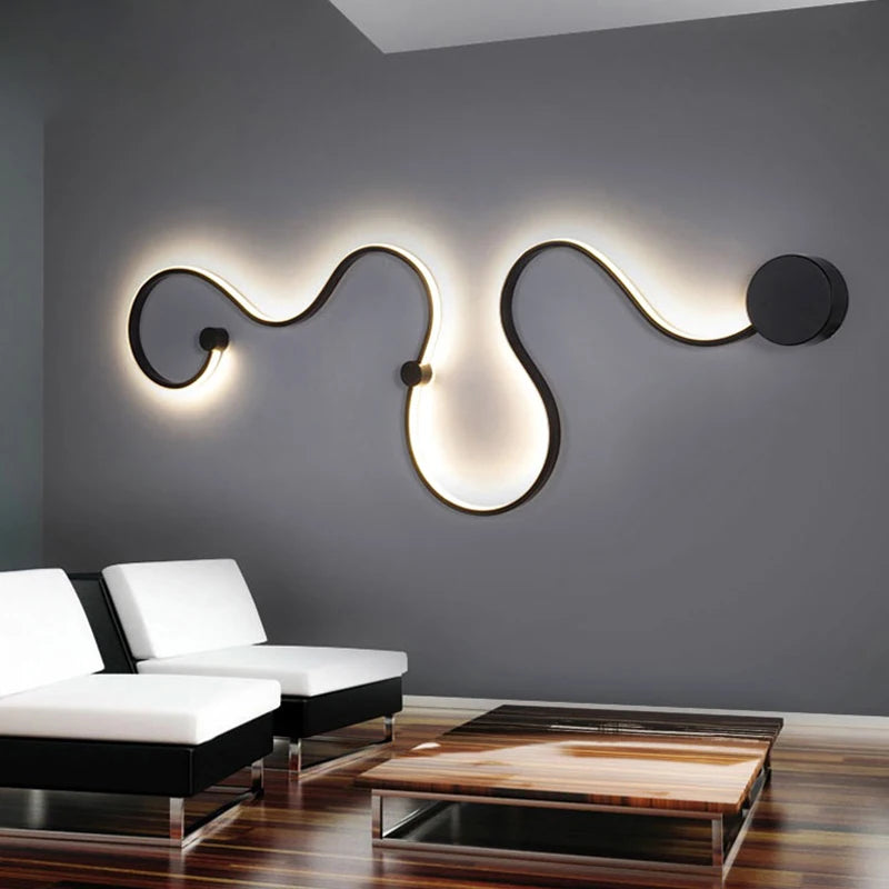 Modern RGB LED Wall Lamps | Black and White Bedroom Wall Lights for Home Decor