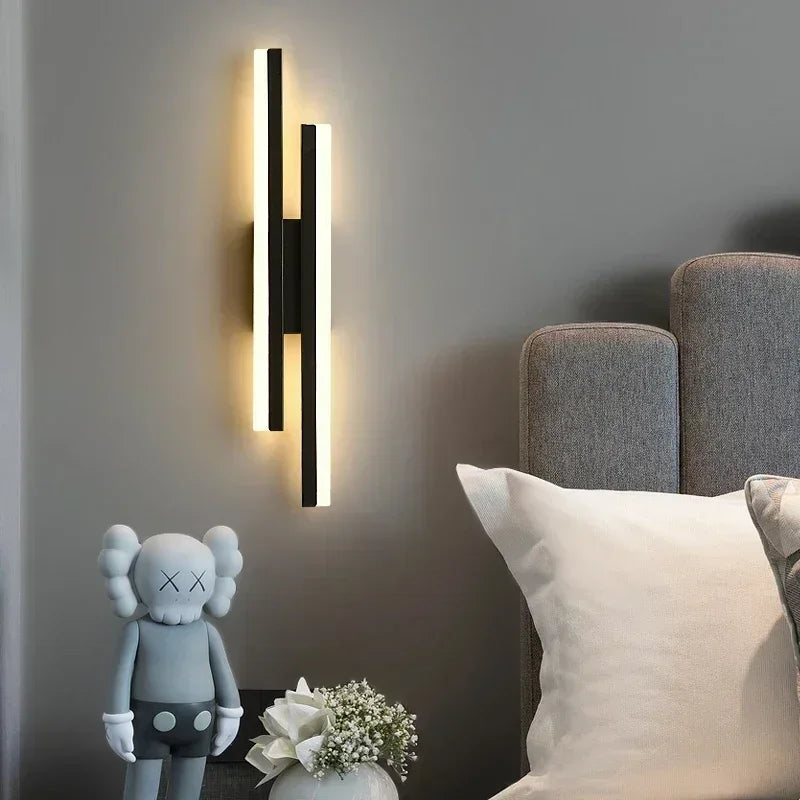 Modern LED Wall Lamp with Copper Line Pipe and Acrylic Lampshade