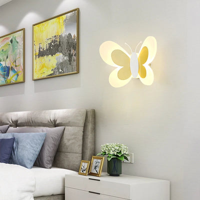 Pink Butterfly Wall Lamp - Nordic LED Sconce for Girl's Room, Living Room, Bedside