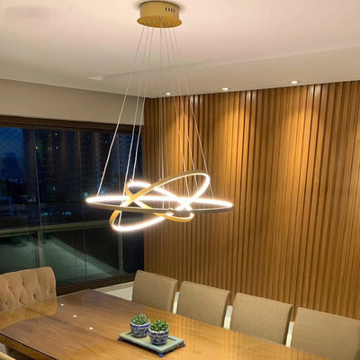 Modern LED Dining Room Chandeliers - Simple Ring Chandelier for Living Room and Bedroom - Home Indoor Lighting Decorative Pendant Lamps