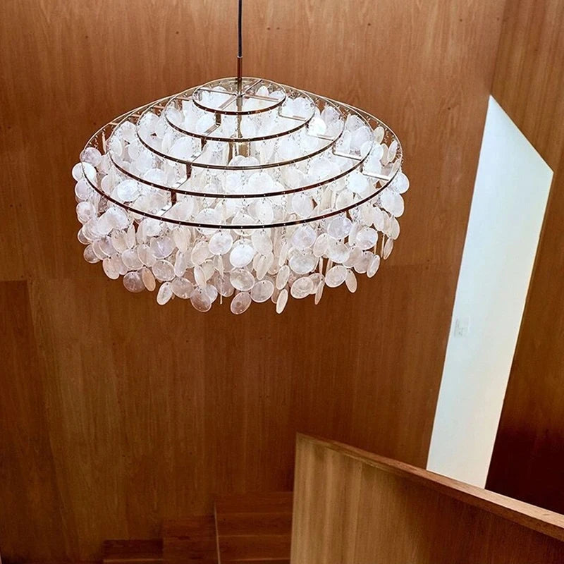 Modern Seashell LED Chandelier: Illuminate Your Space with Coastal Elegance