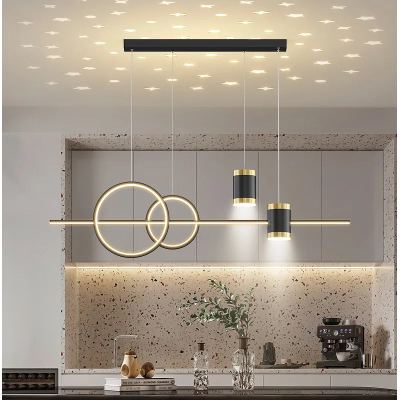 Modern Minimalist Nordic Restaurant Chandelier - Black