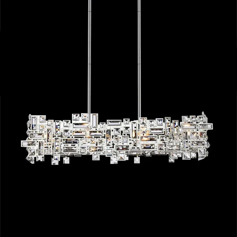 Modern Luxury Ceiling Chandelier for Dining Room Kitchen Island Gold Crystal Hanging Lamp LED Indoor Decoration Lighting Fixture