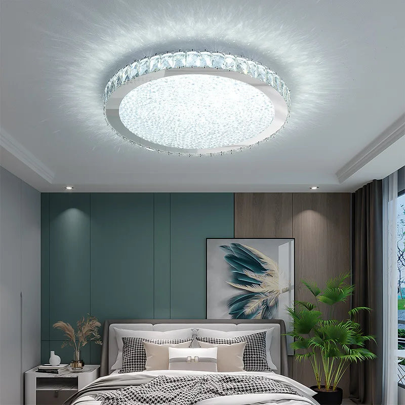 Nordic Light Luxury K9 Crystal Round Ceiling Lamp