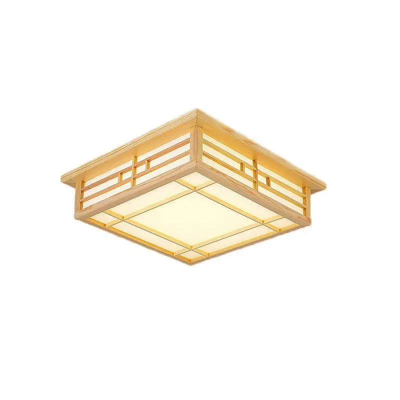 Japanese Style LED Wooden Ceiling Lamp - Warm and Inviting Illumination for Bedroom and Living Room