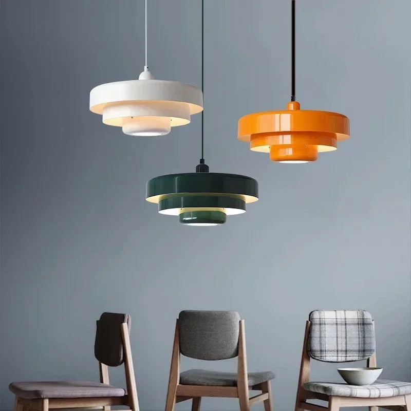 Nordic LED Pendant Light - Macaron Chandelier in Carbon Steel and Aluminum