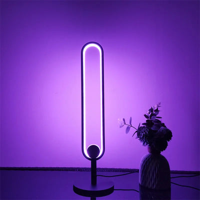 RGB Colorful Ring Table Lamp - Remote Controlled U-shaped Bedside Desk Light for Atmosphere Lighting